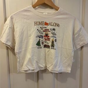 Home Alone Graphic Cropped Tee - White NWOT